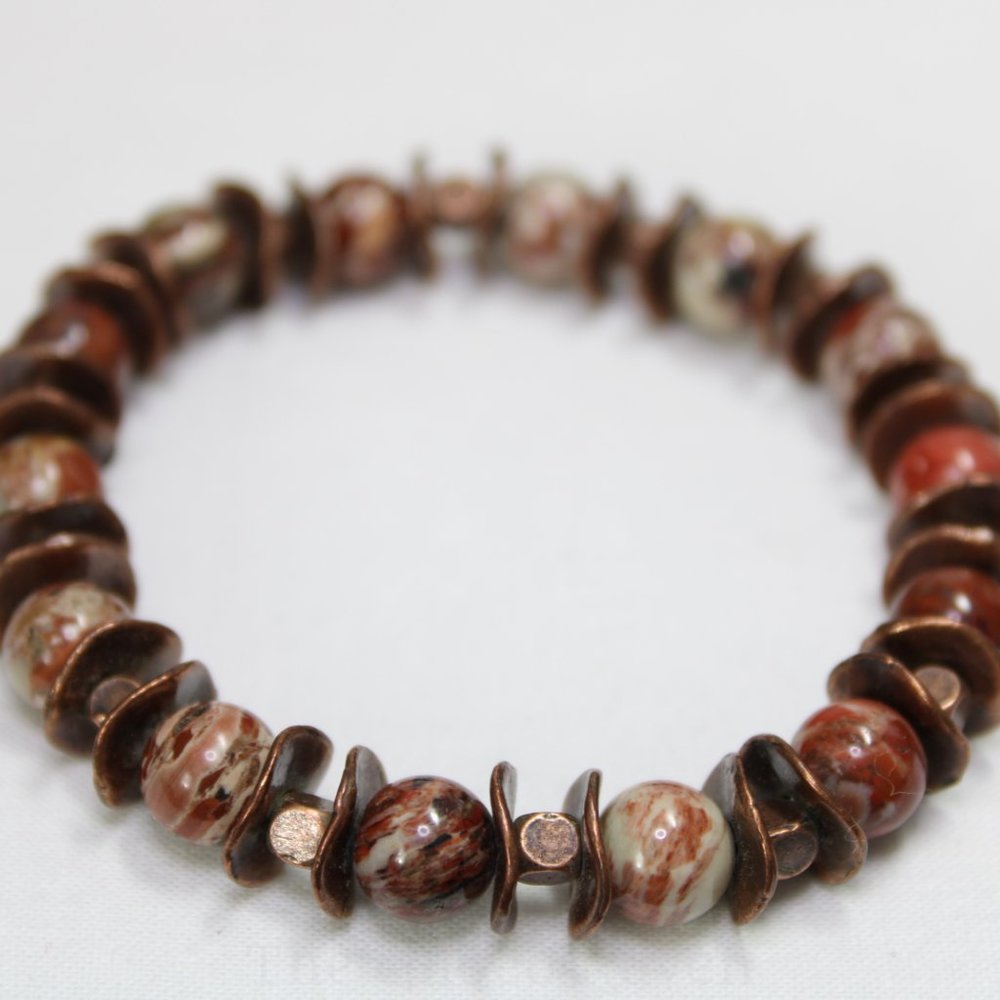 Stripped Jasper Stretch Bracelet - Picture 2 of 2